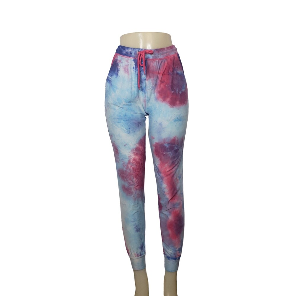 DEREK HEART Blue and Pink Tie Dye Lounge Pants Size Small